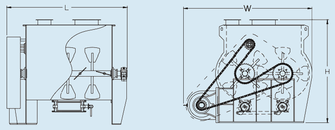 无重力双轴桨叶混合机结构图